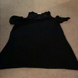 Cold shoulder black dress